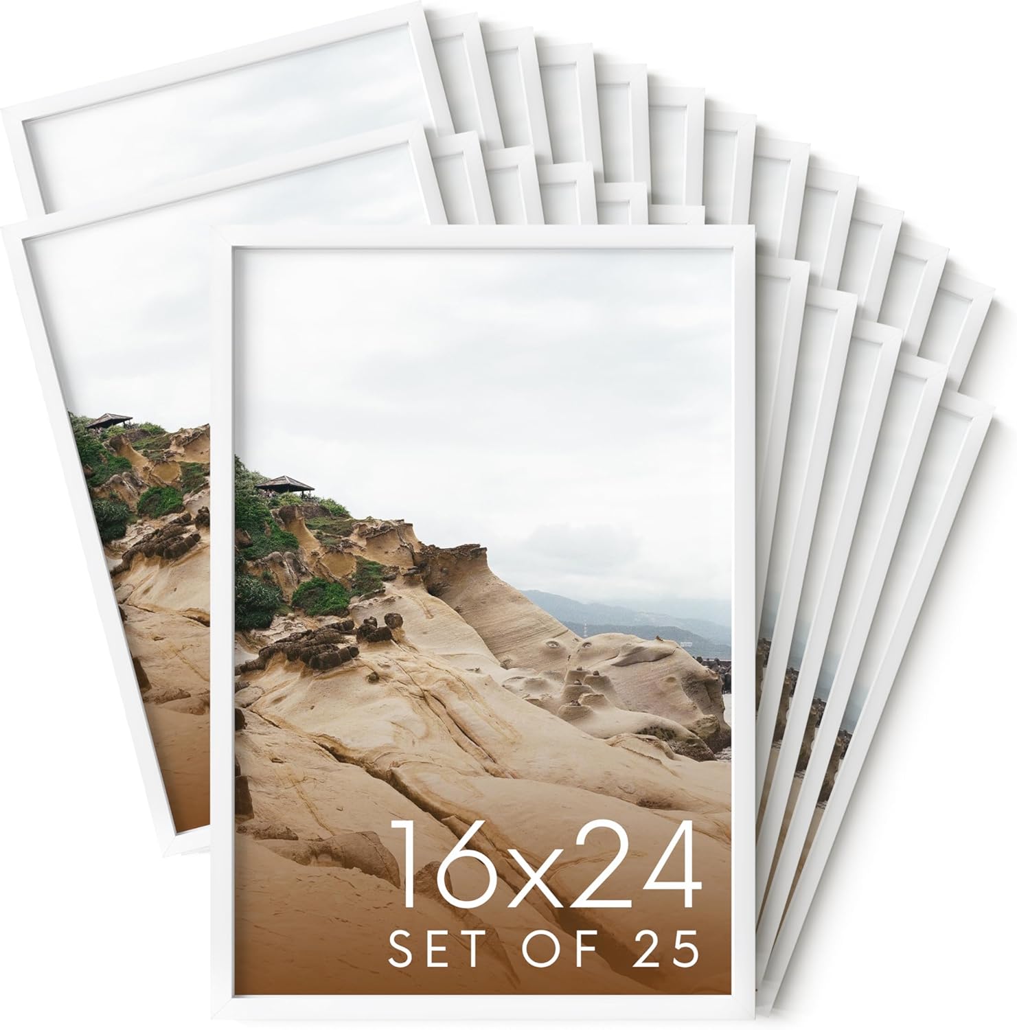 16x24 White Metal Picture Frames - Premium Aluminum Set of 25
