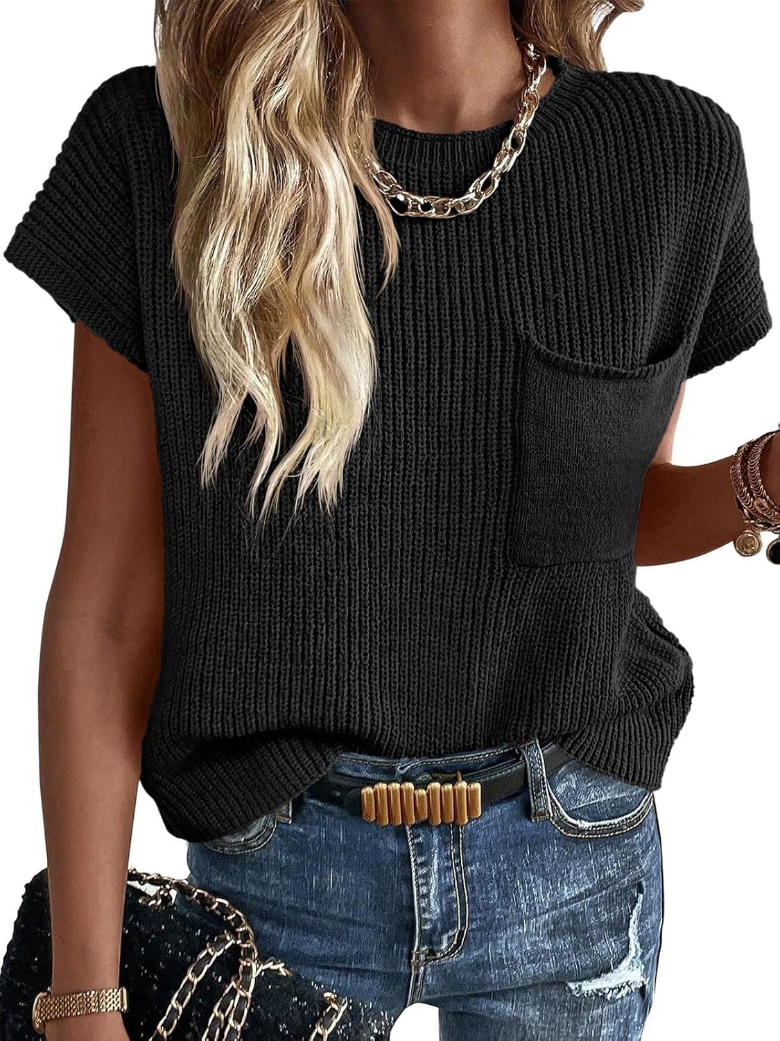 Imily Bela Summer Fall Short Sleeve Sweater for Women 2025