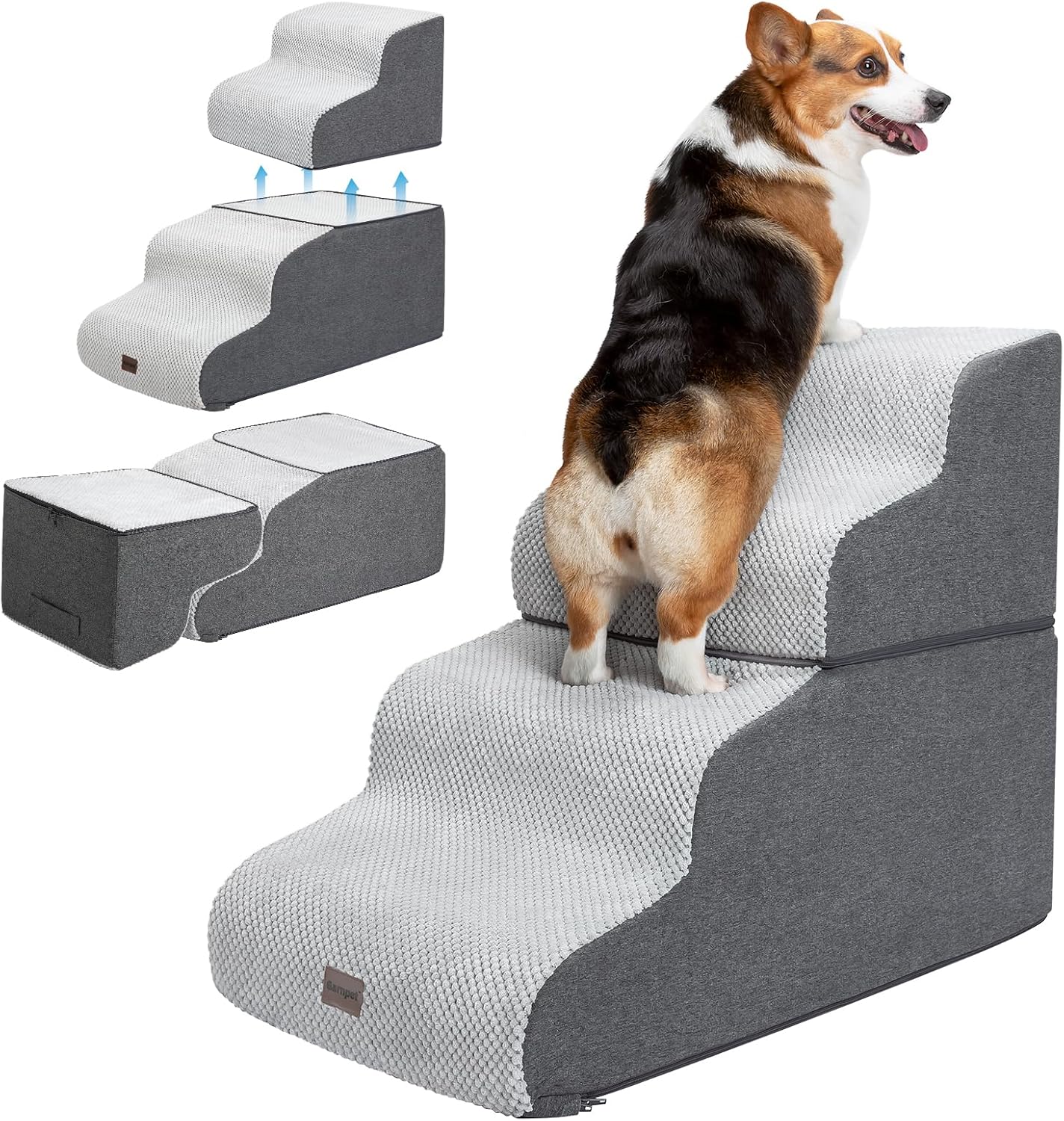 Dog Stairs for High Beds - 4-Step Foldable Pet Steps
