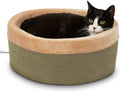 Heated Cat Bed Thermo-Kitty Small 16in - Calming, Machine Washable