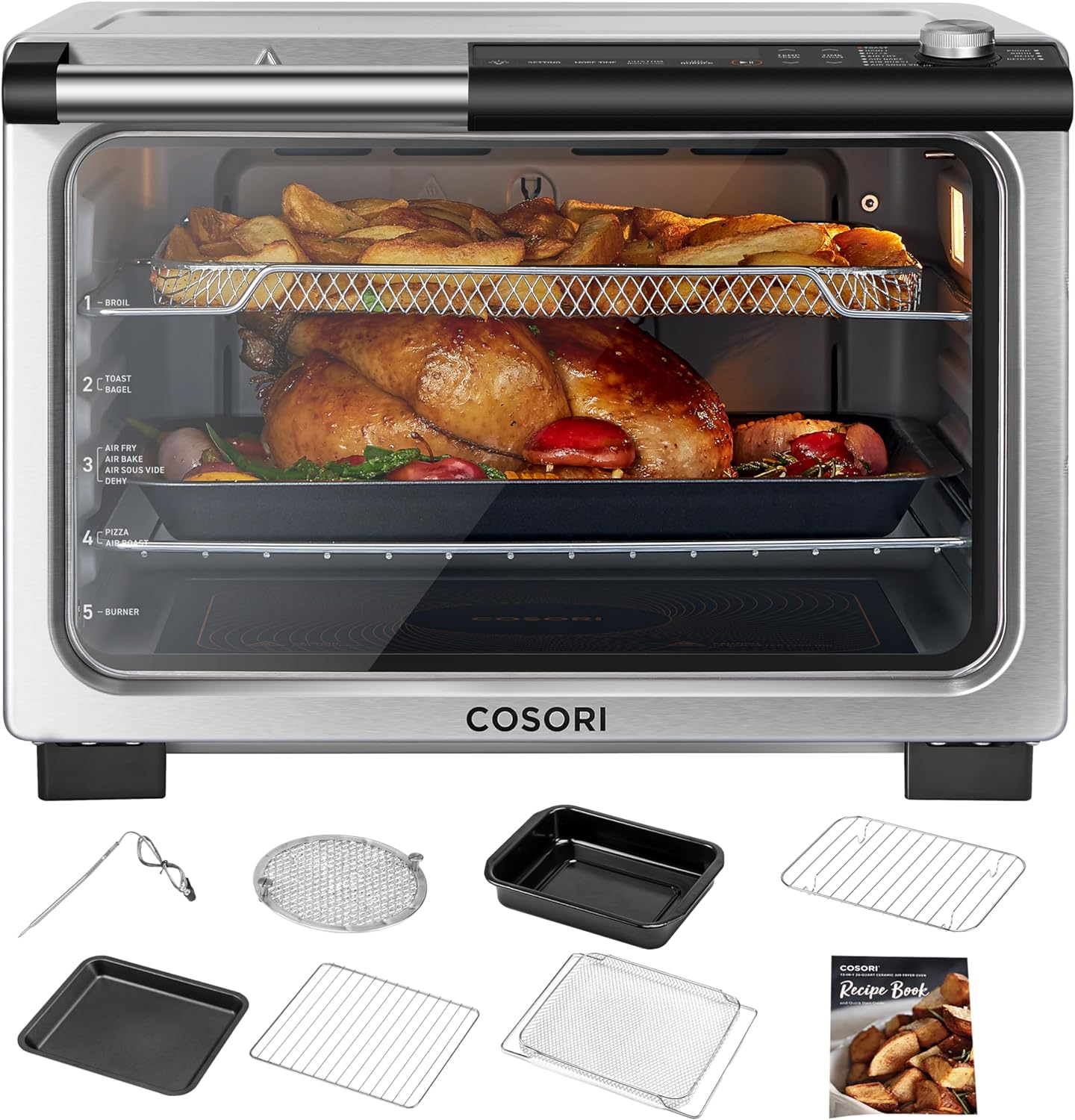 COSORI 13-in-1 Air Fryer Toaster Oven, Easy Cleanup, Innovative Function