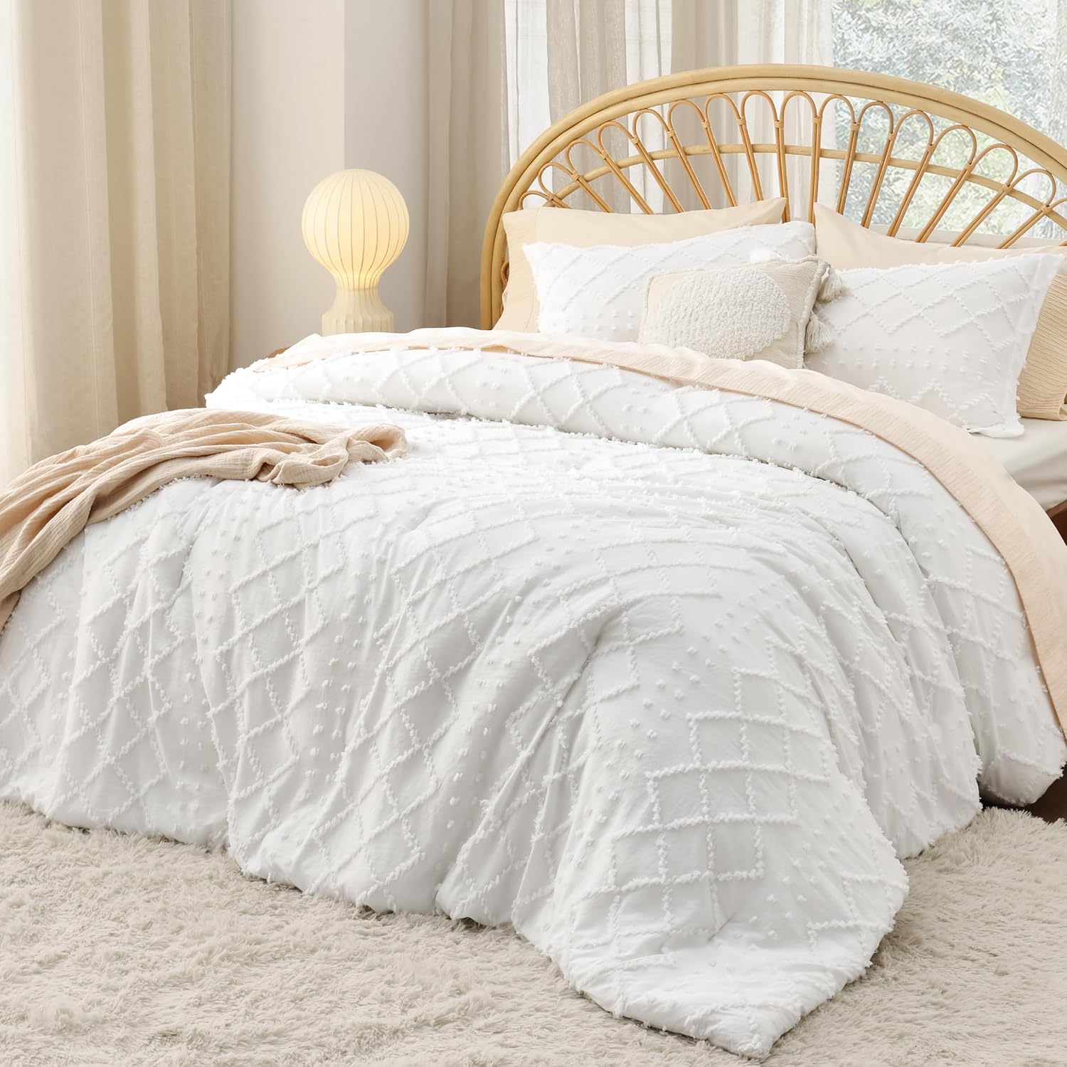 Oversized King Comforter Set - Soft Boho Tufted Bedding