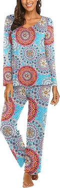 Ekouaer Pajamas for Women Soft Sleepwear Set - Comfortable Long Sleeve