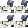 Solar Outdoor Motion Sensor Light 4-Head 3500LM - Remote Control