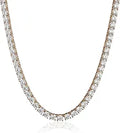 Platinum Plated Sterling Silver Tennis Necklace - Timeless Shine