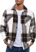 Men's Flannel Shirt Jacket - Plaid Button Down Fleece Shacket