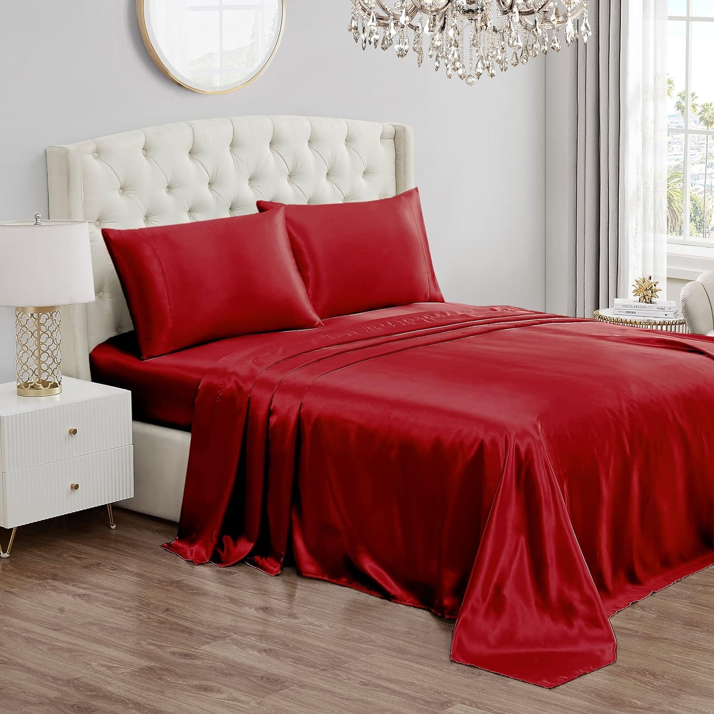 Queen Size Satin Bed Sheet Set for Luxurious Sleep Experience