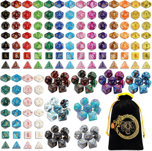 CiaraQ DND Dice Set - 182pcs Polyhedral Dice for RPG Games