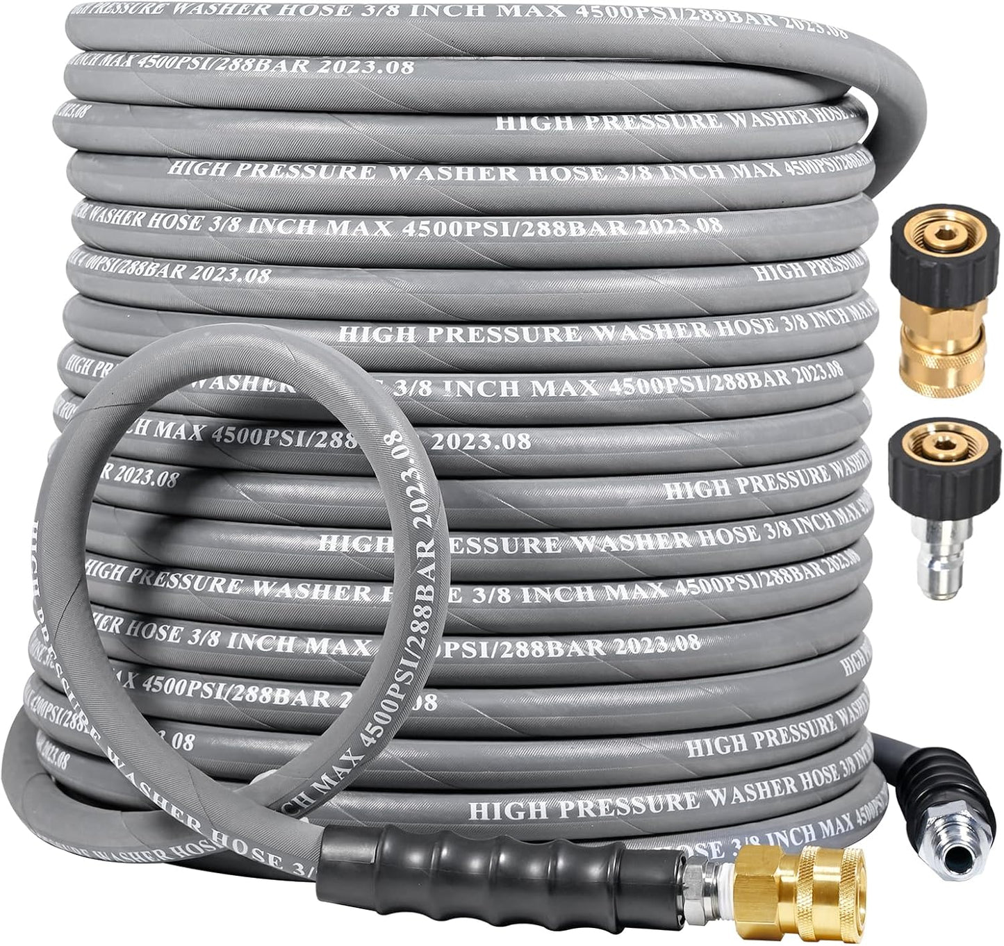 3/8 Pressure Washer Hose 75 FT 4500 PSI for Hot Cold Water