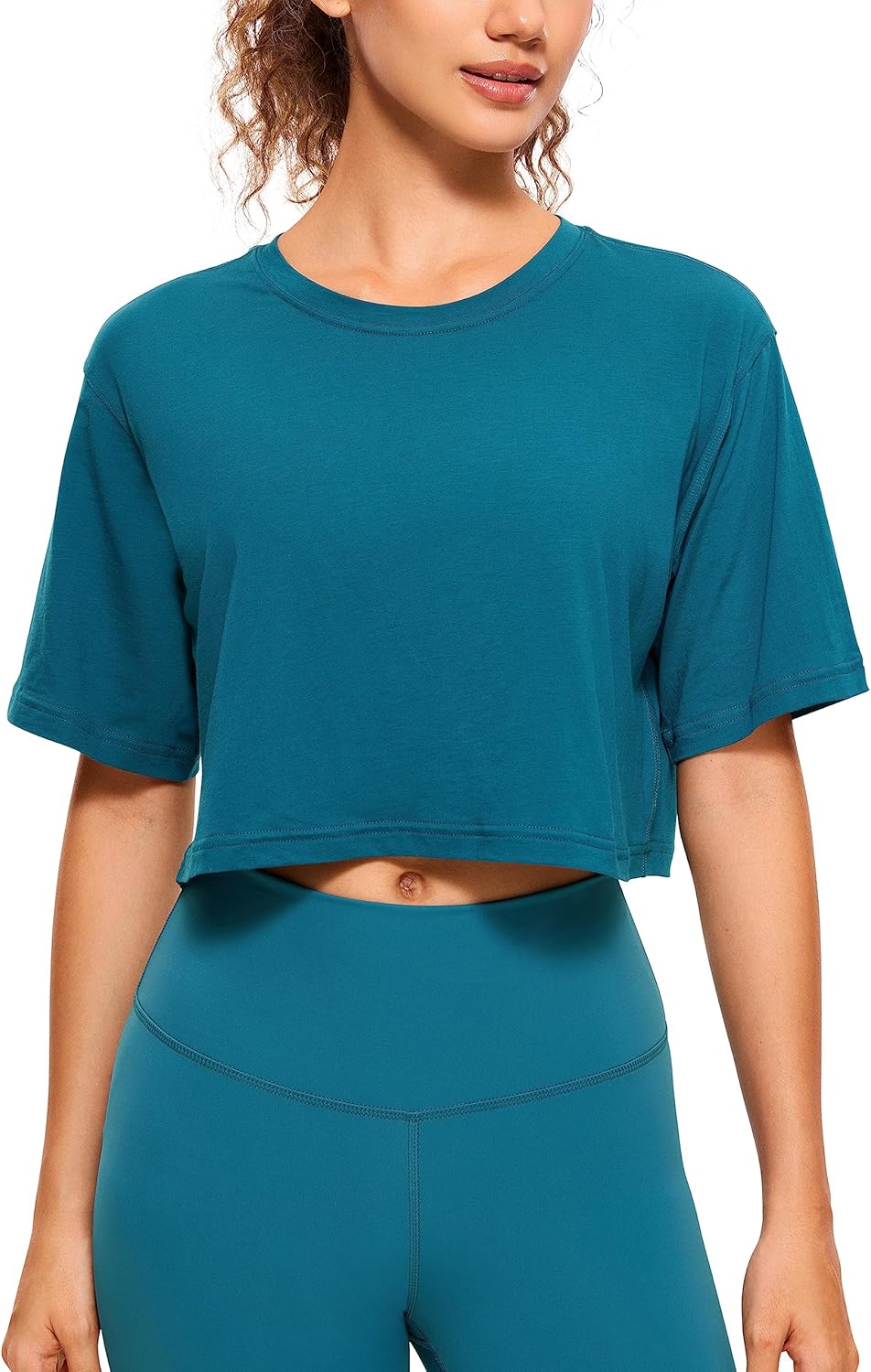 CRZ YOGA Pima Cotton Workout Crop Tops: Ultimate Comfort