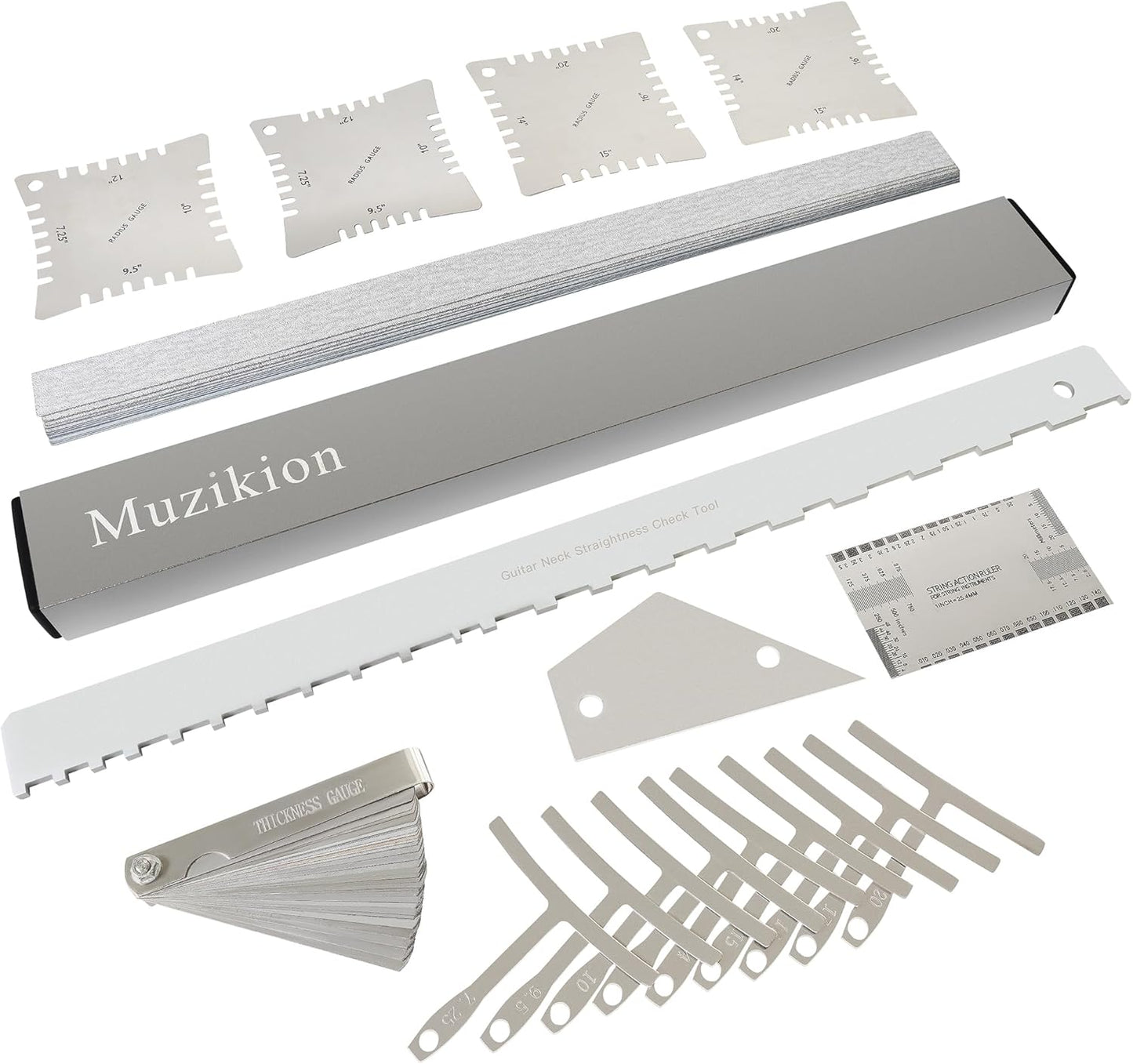 Guitar Setup Kit with Fret Leveler and Radius Gauge Tools
