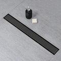 SaniteModar Linear Shower Drain 60 in Black - Low-Profile 2 in 1 Panel