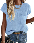 Short Sleeve Cotton Sweater Vest - Casual Summer Fall Top