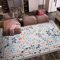 Floral Pink 8x10 Washable Rug for Living Room - Soft Low Pile
