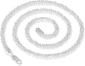 925 Sterling Silver Rope Chain Lobster Clasp 2.5mm Silver Necklace