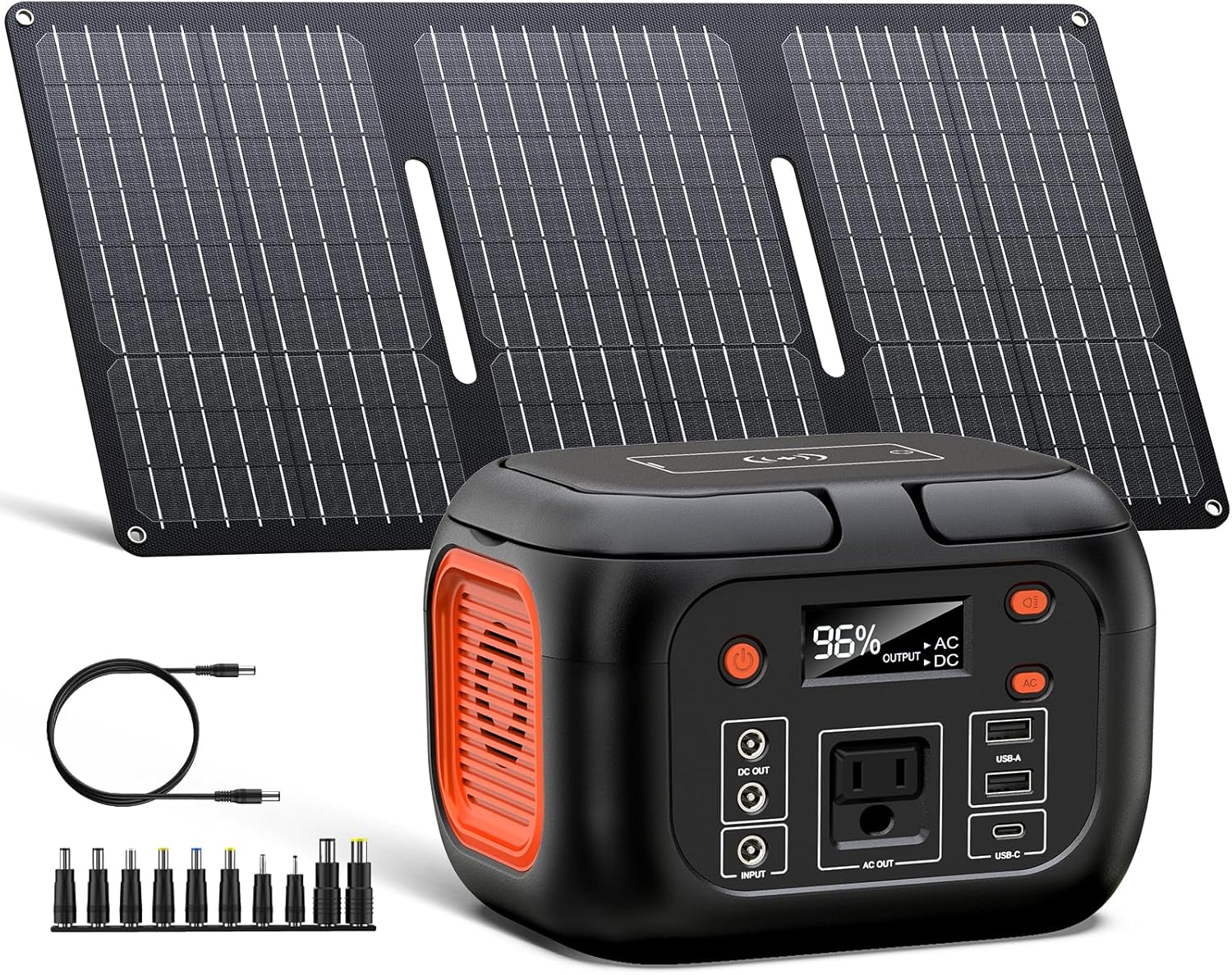 ENOFLO Portable Solar Generator: 150W Power Station with Foldable Solar Panel