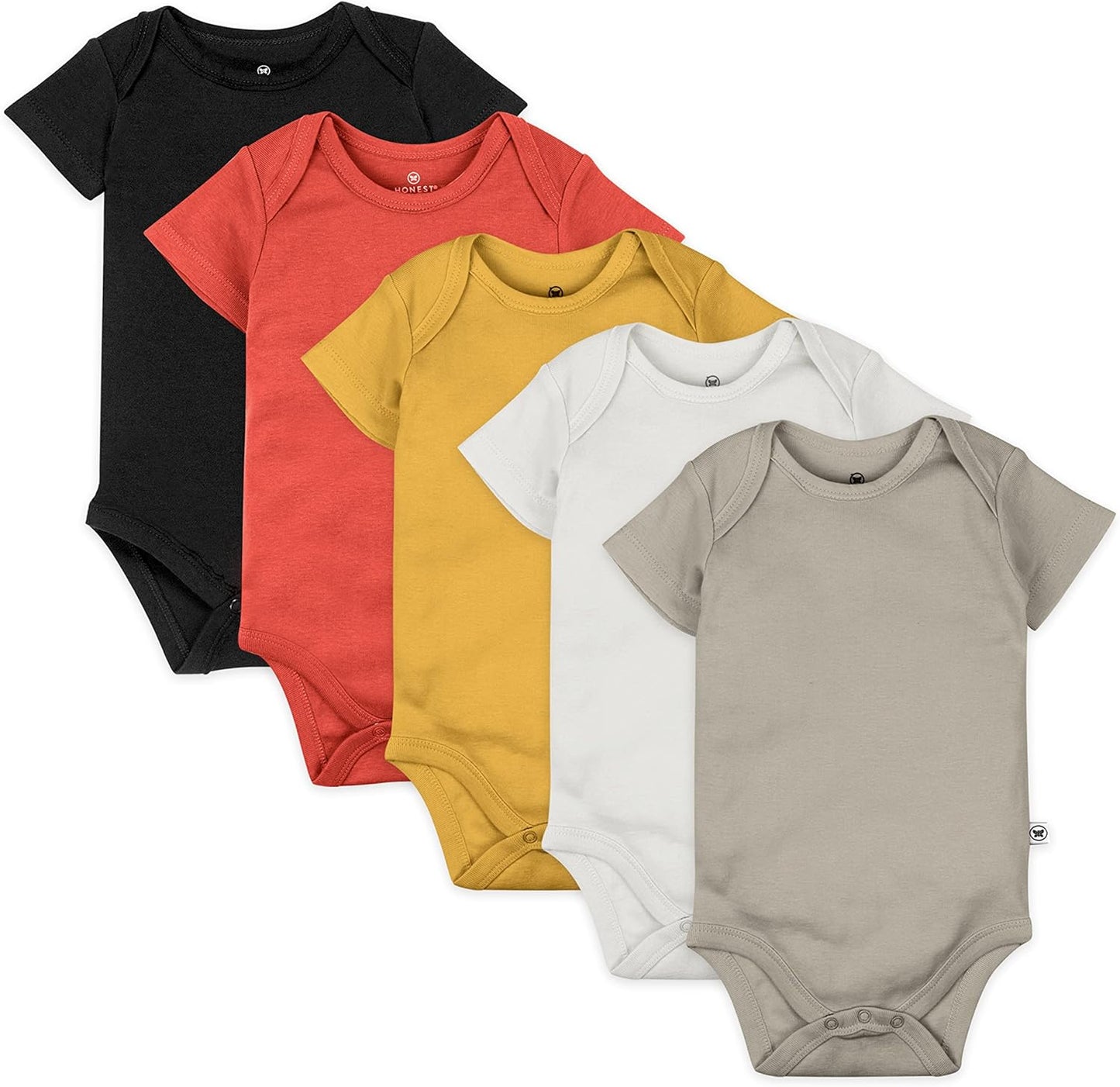 HonestBaby 5-pack Short Sleeve Bodysuits for Infant Boys