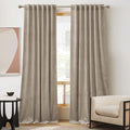 RYB Home Farmhouse Curtains Elegant Velvet Darkening Privacy Panels