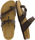 CUSHIONAIRE Women's Luna Cork Footbed Sandal in White - Slip On