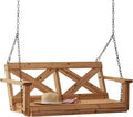 55 in Cedar Farmhouse Porch Swing Bench - Sturdy Two-Person Seating