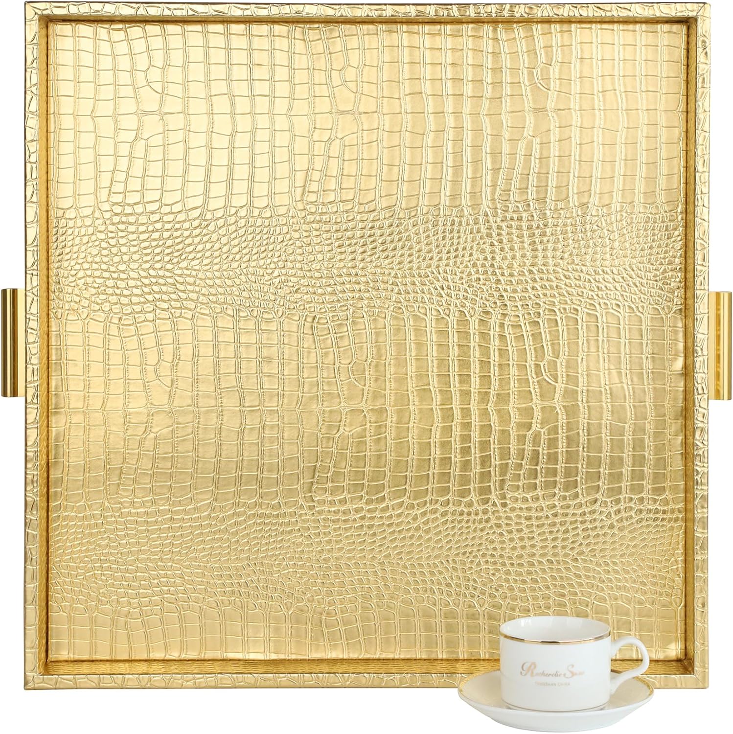 Elegant Decorative Serving Tray for Coffee Table and Ottomans