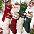Personalized Christmas Stockings Set of 8 with Names - Large Cable