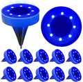 Siatom Solar Ground Lights 12 Pack - Flat Blue LED Disc Lights