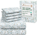 RUVANTI 6 Pcs Cotton Sheets Queen Set - Breathable Percale Comfort