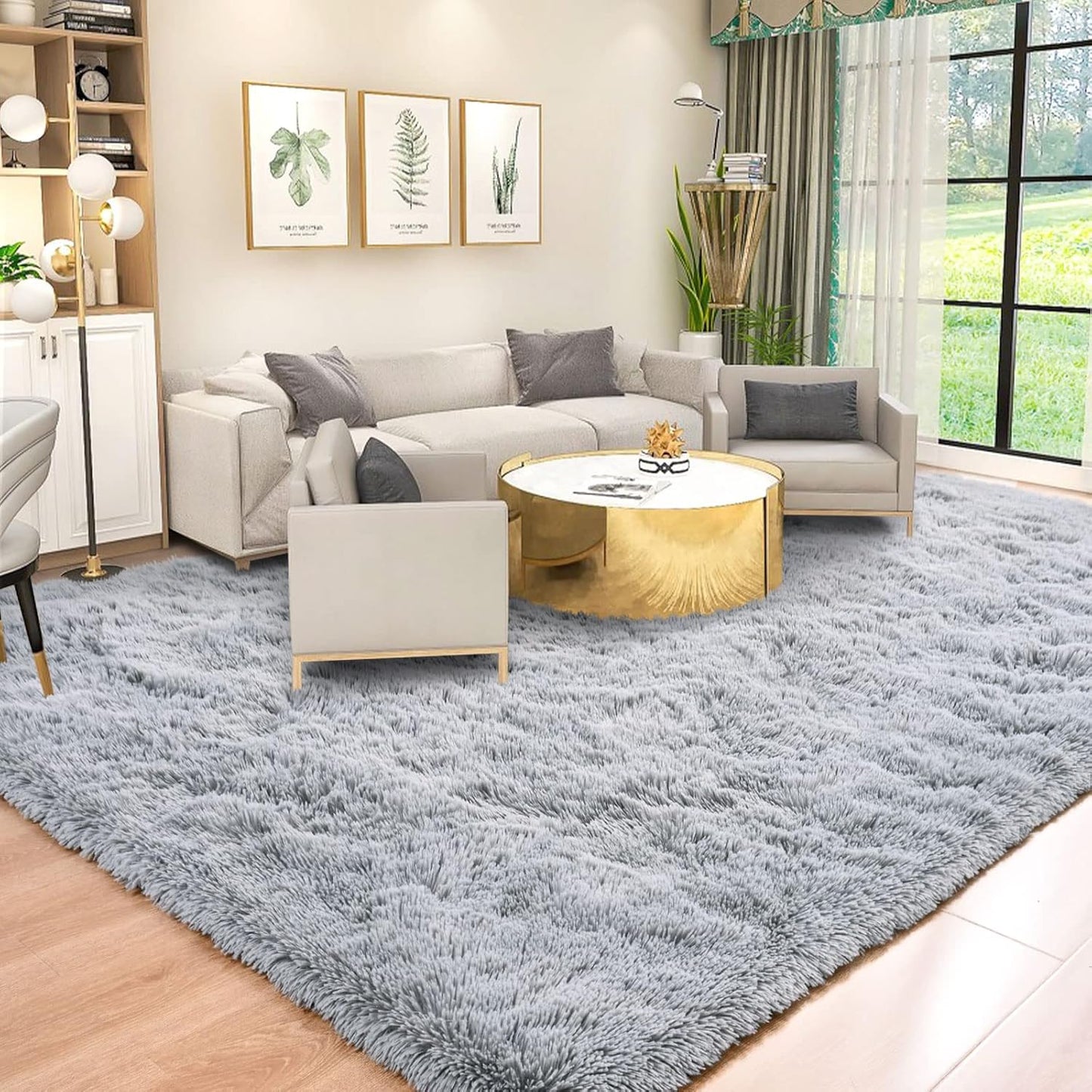 Kelarea 6x9 Non-Slip Grey Area Rug for Living Room and More