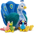 MorisMos Plush Peacock Family Set 18ft Mama with 3 Baby Birds - Soft