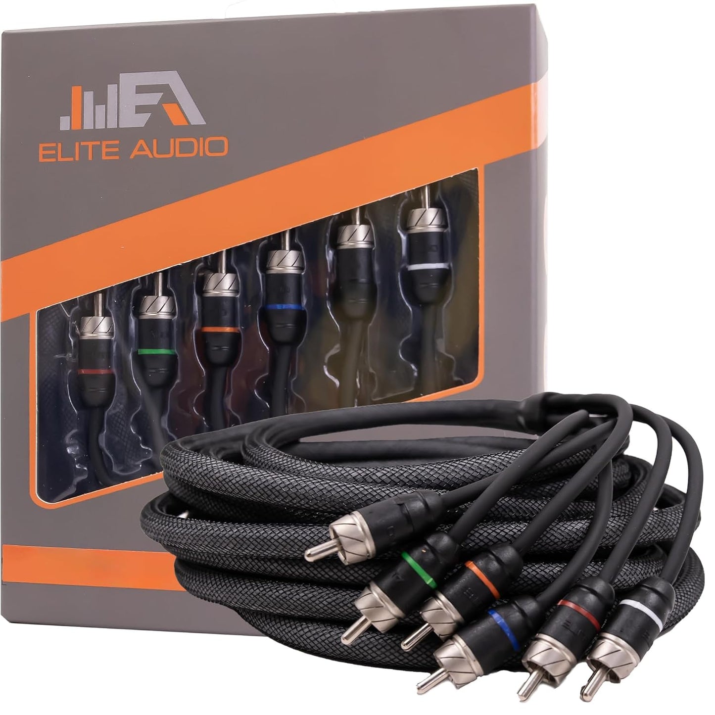 Elite Audio Premium 15ft 6-Channel RCA Cable for Superior Sound