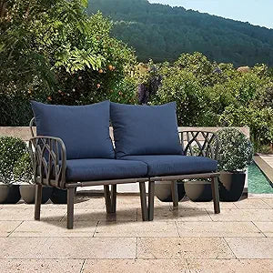 Domi Loveseat Patio Sofa with Removable Cushions for Comfort
