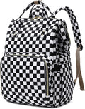 Laptop Backpack for Women and Girls - Stylish Checkered Design