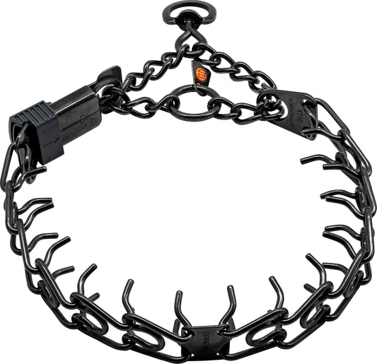 Herm Sprenger Black Stainless Steel Dog Collar for Training