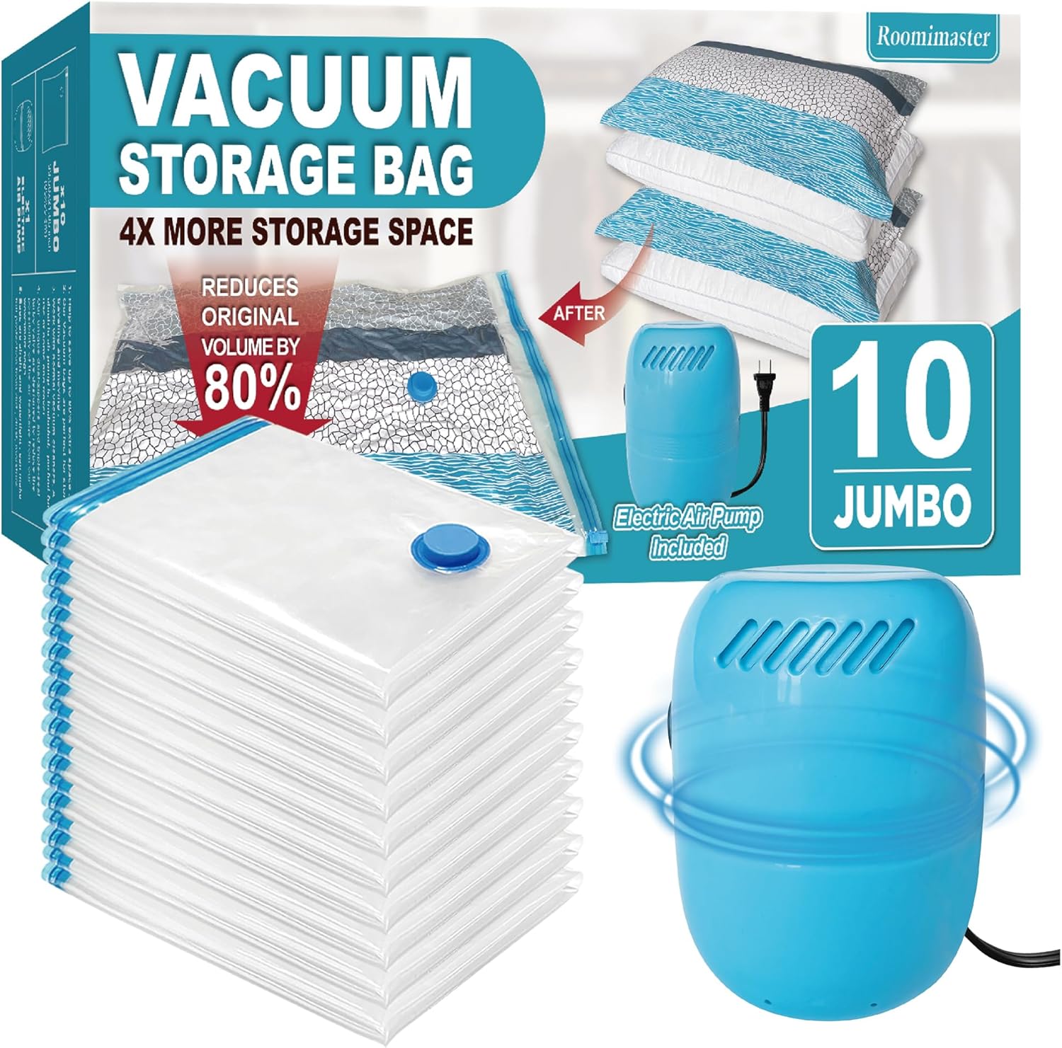 Vacuum Storage Bags with Electric Pump for Space Saving Needs