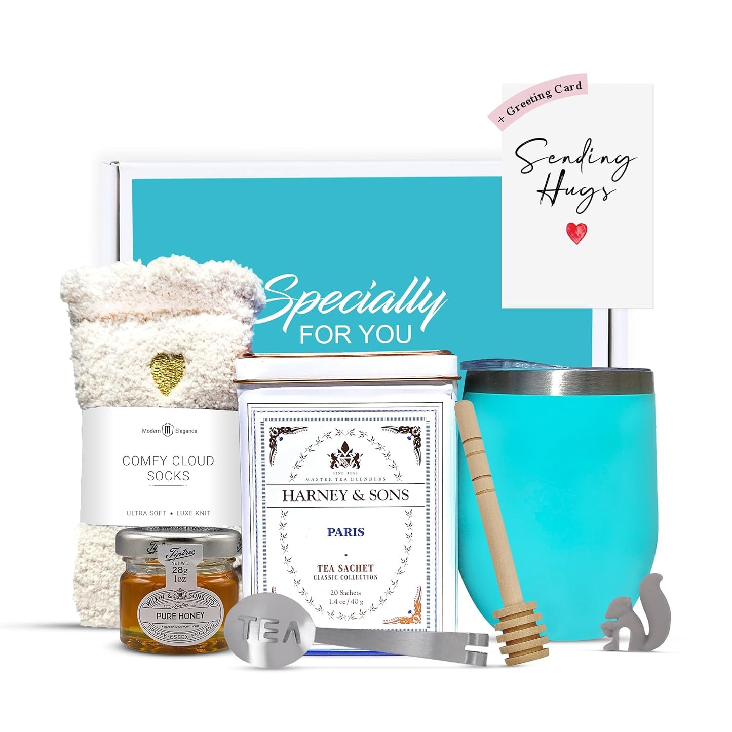 Tea Gift Set for Women with Cozy Socks and Premium Tea Sachets