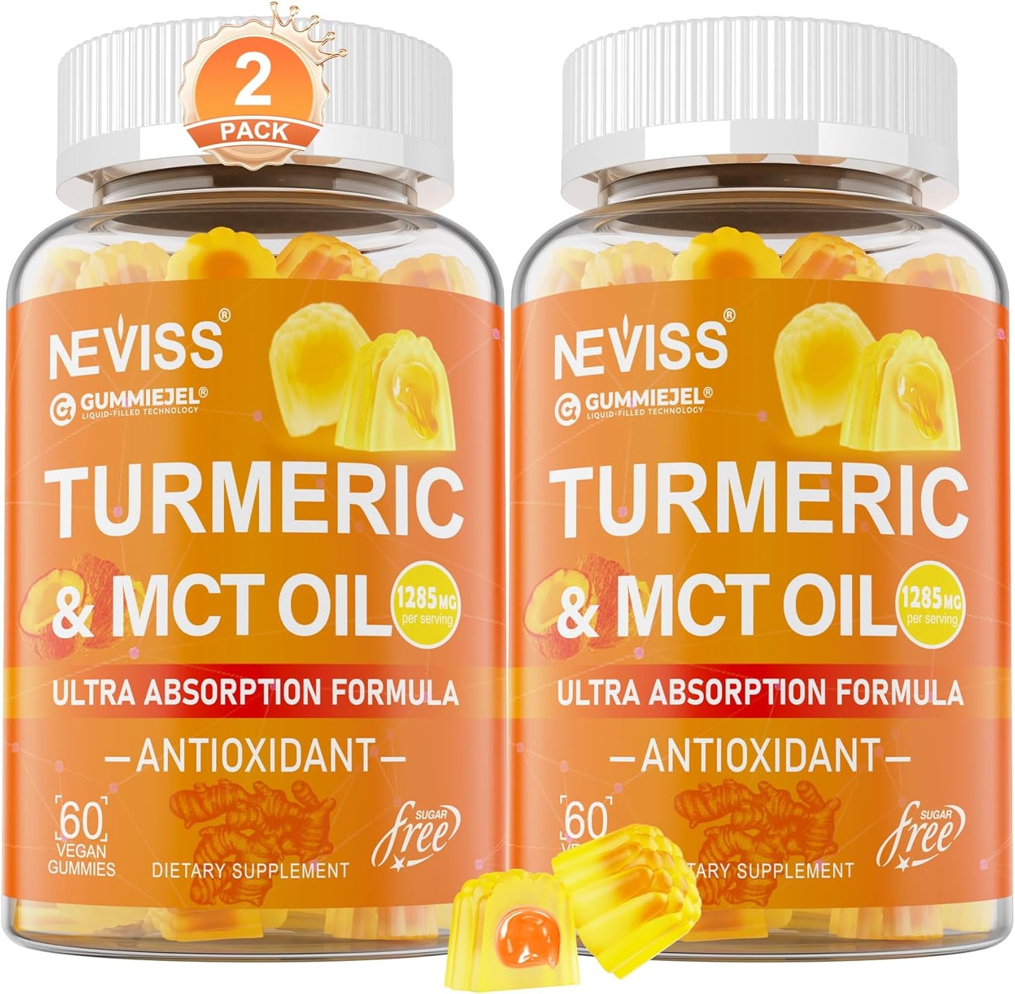 Turmeric Gummies 1000mg with MCT Oil for Enhanced Absorption