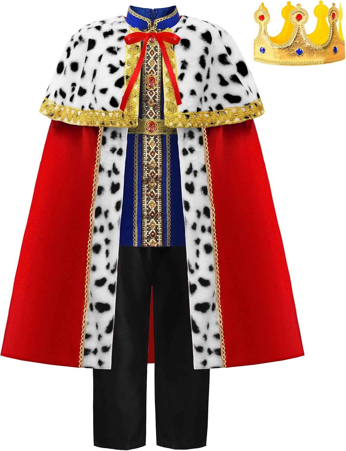 ReliBeauty Kids King Costume for Boys and Girls with Robe