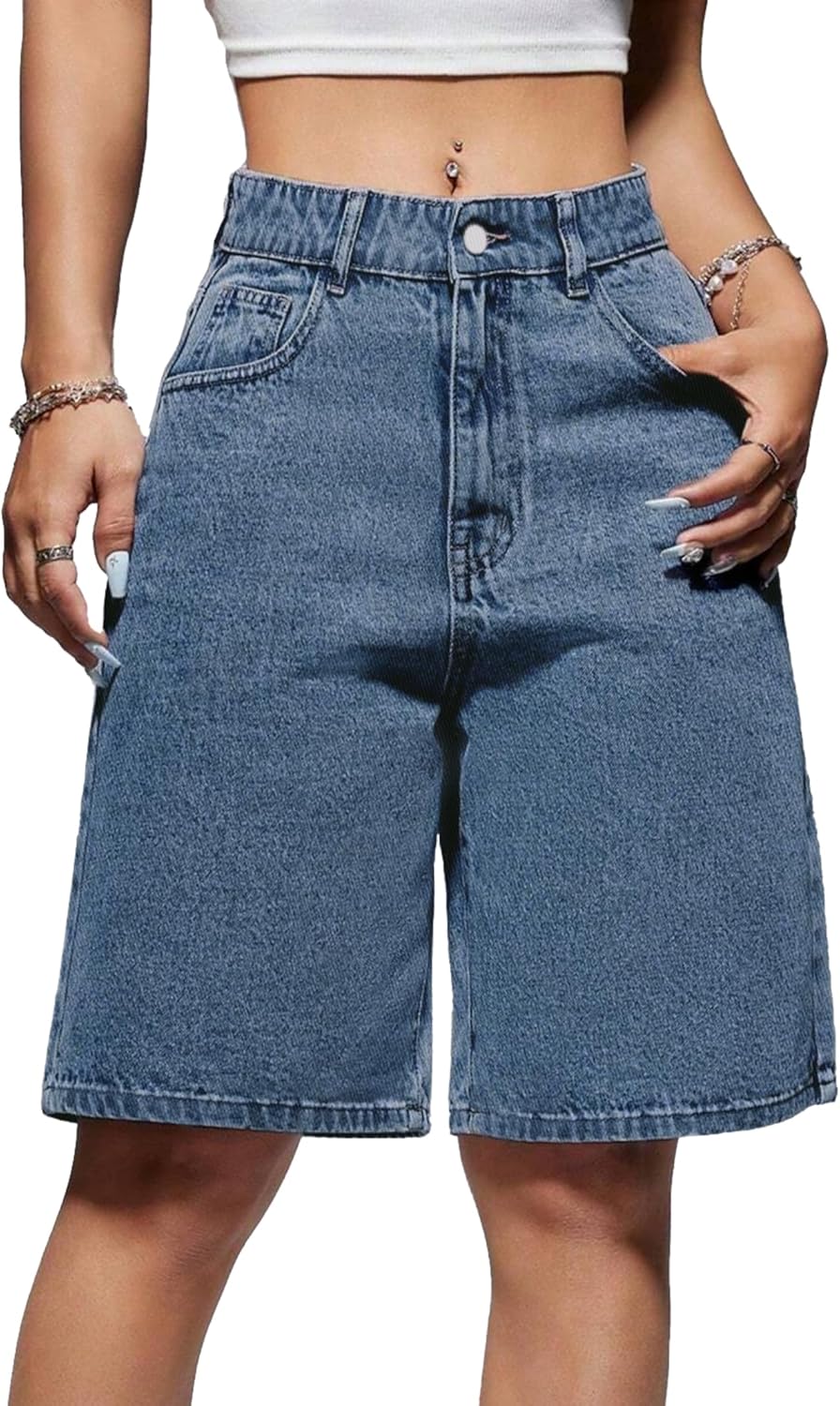 EMMIOL Women Jorts Baggy Jeans for Summer Streetwear Style