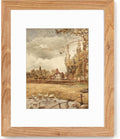 16x20 Picture Frame matted to 11x14 - Natural Solid Elm Wood Frame