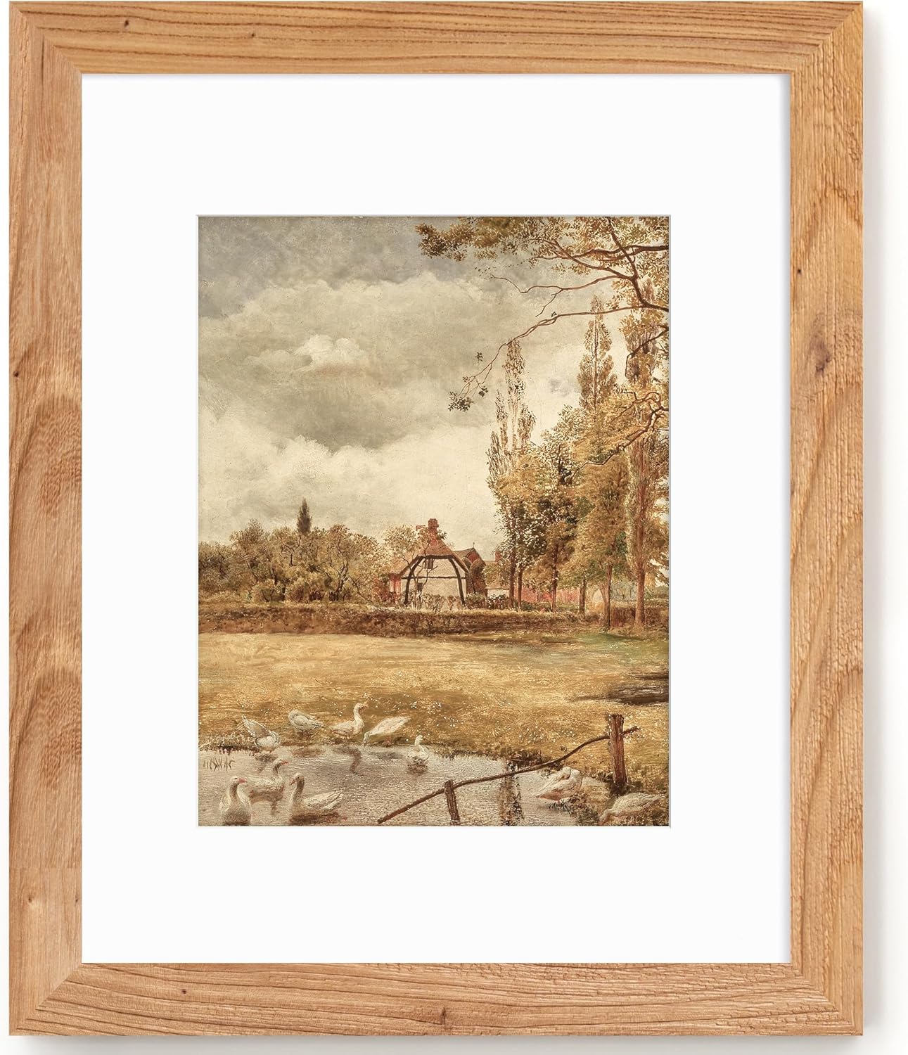 16x20 Picture Frame in Solid Elm Wood for Rustic Decor