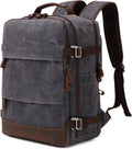 Travel Backpack for Men 17in Laptop Carry On Personal Item - Waxed
