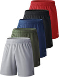 Boys Athletic Mesh Basketball Shorts 5 Pack - Lightweight Activewear