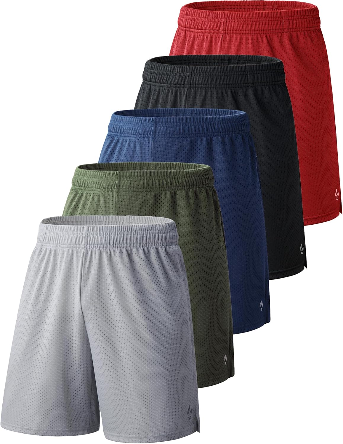 Boys Athletic Shorts 5 Pack for Basketball and Sports Gear