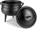 Bruntmor Pre-Seasoned Cast Iron Cauldron 6 Quart - Campfire Dutch Oven
