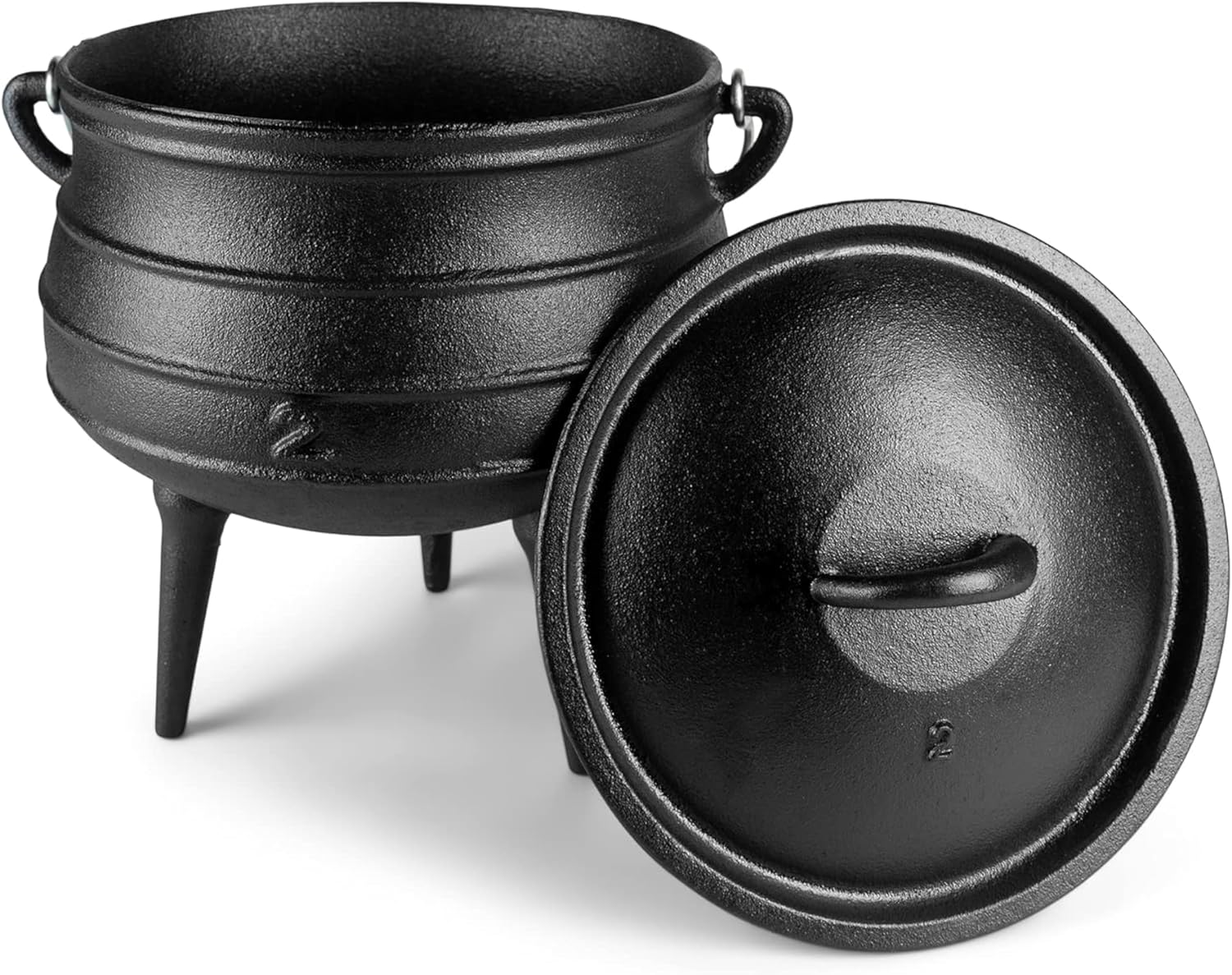 Pre-Seasoned Cast Iron Cauldron for Campfire Cooking