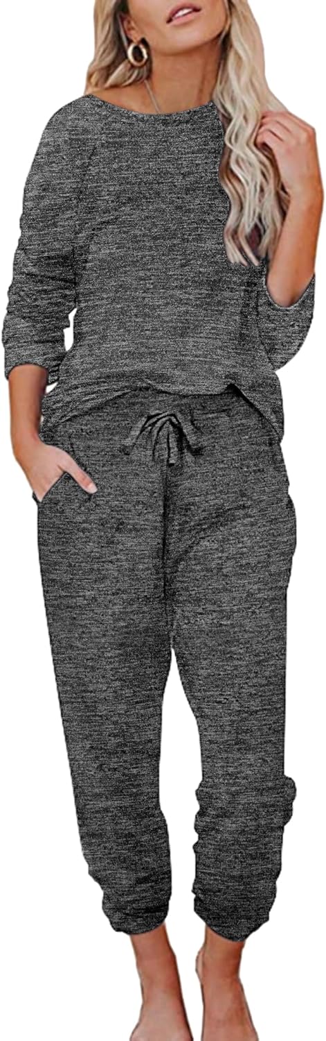 Ekouaer Womens Pajamas Set Long Sleeve Loungewear for Comfort