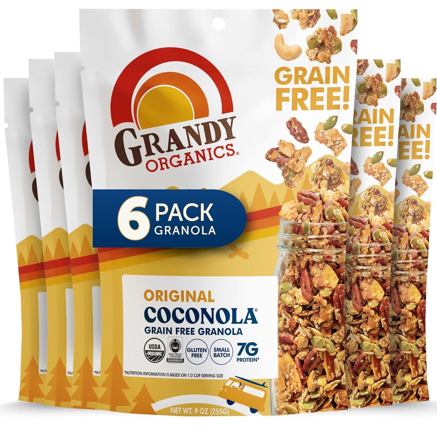 Grandy Organics Original Coconola Granola, Gluten Free Snack