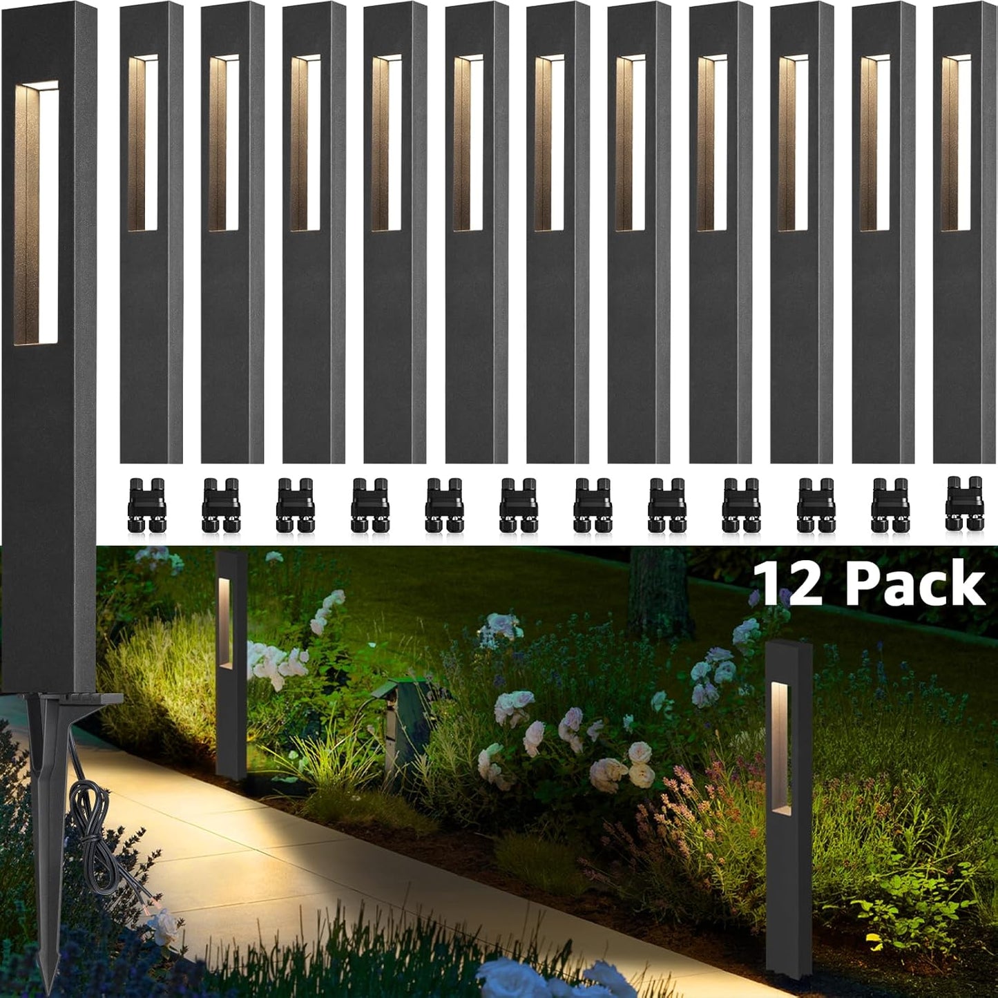 SUNVIE LED Low Voltage Landscape Lights for Pathway Lighting