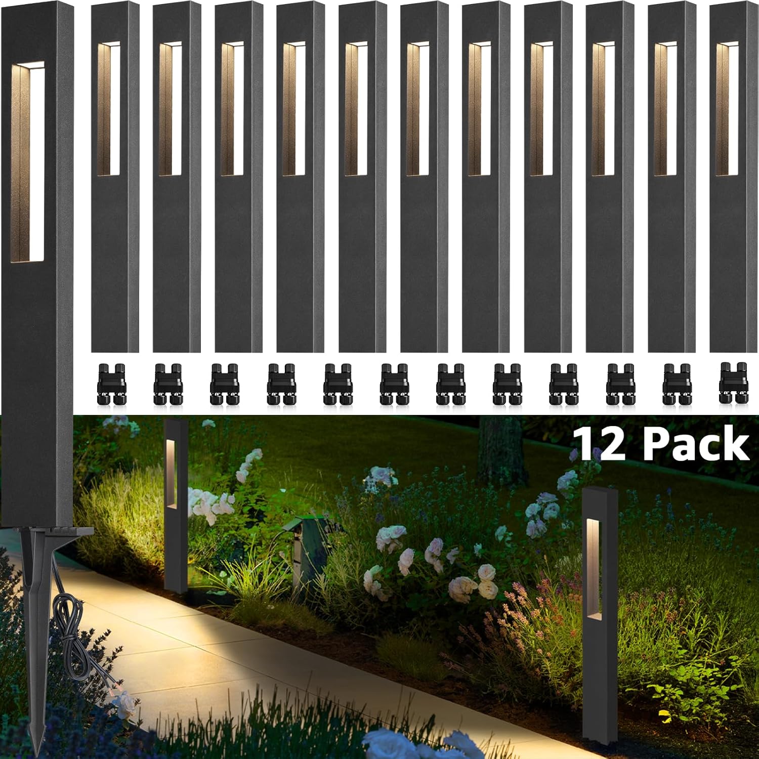 SUNVIE LED Low Voltage Landscape Lights for Pathway Lighting